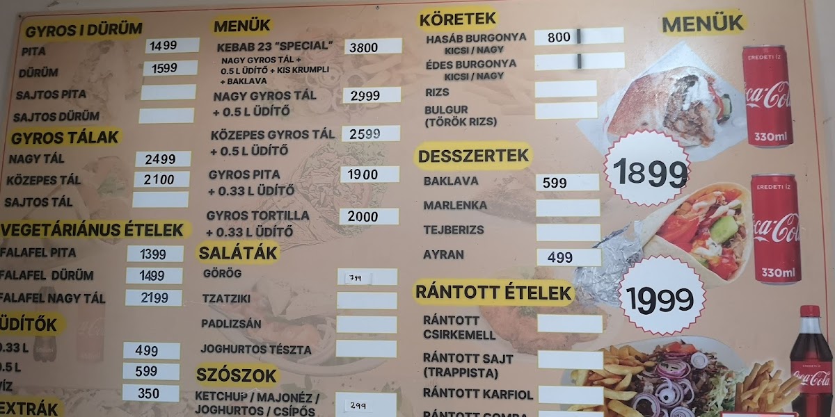 Menu Kebab 23 Soroksár-4